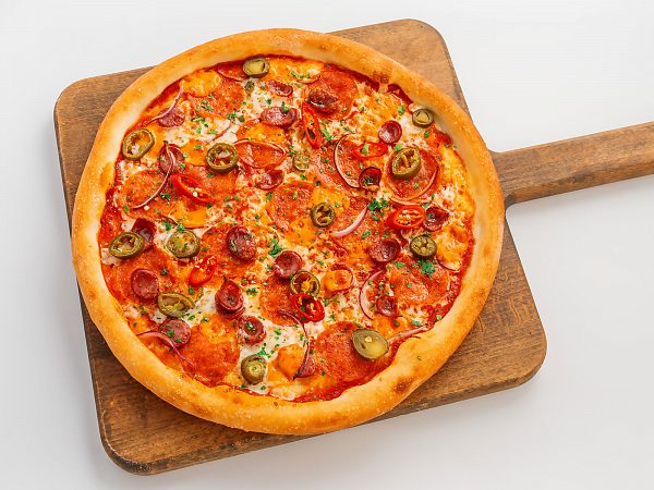 Пицца Диабло на тонком тесте