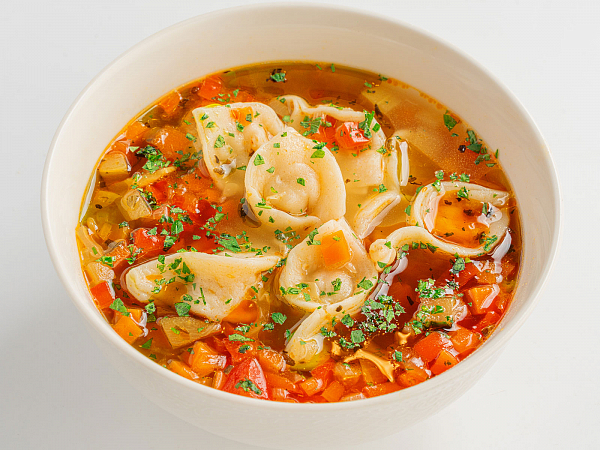 Суп с пельмешками тортеллини