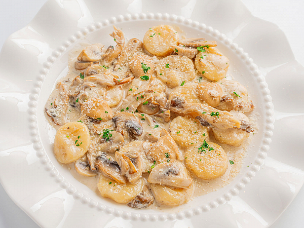 Ньокки с грибами в сливочном соусе